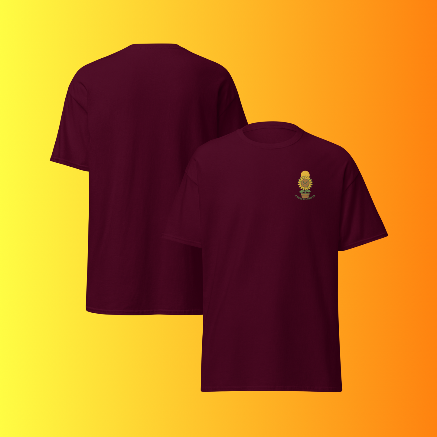 Angry Sunflower T-Shirt – Funny Plant Lover Graphic Tee for Gardeners & Cactus Fans