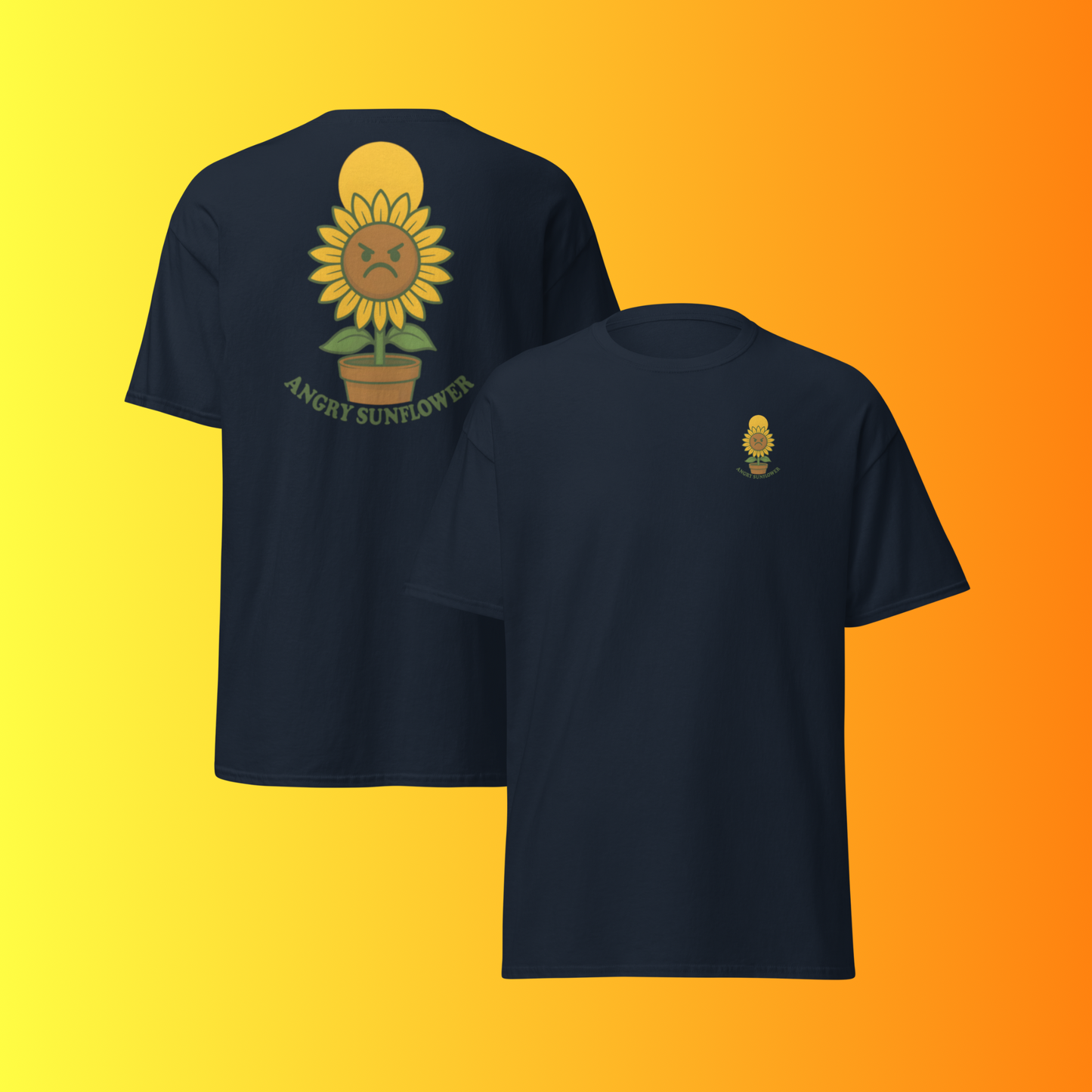 Angry Sunflower T-Shirt F&B – Funny Plant Lover Graphic Tee for Gardeners & Cactus Fans