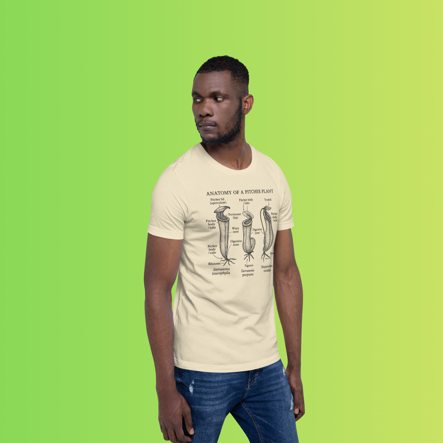 Anatomy of a Pitcher Plant – Vintage Carnivorous Plant T-Shirt
