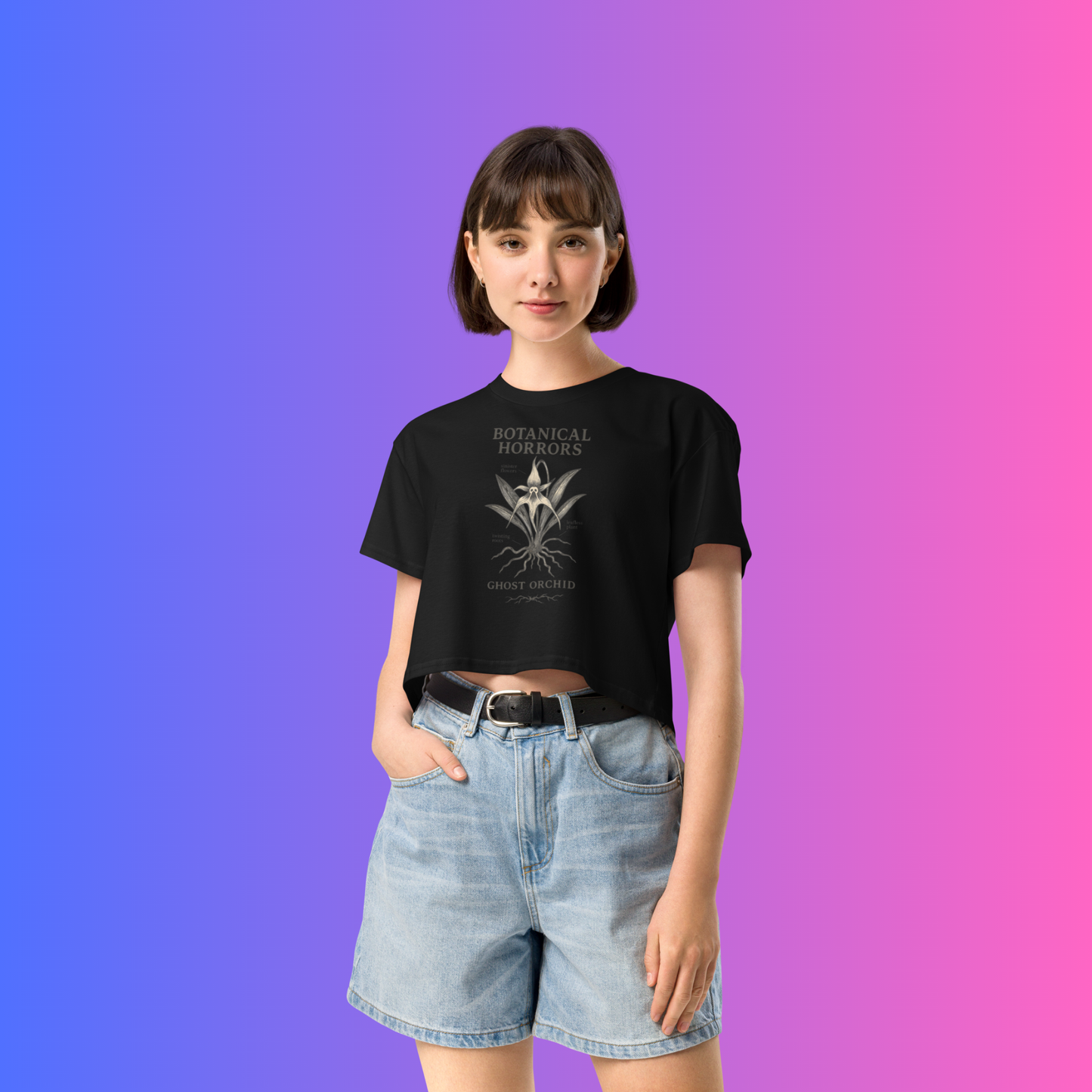 Botanical Horrors – Ghost Orchid Crop Top