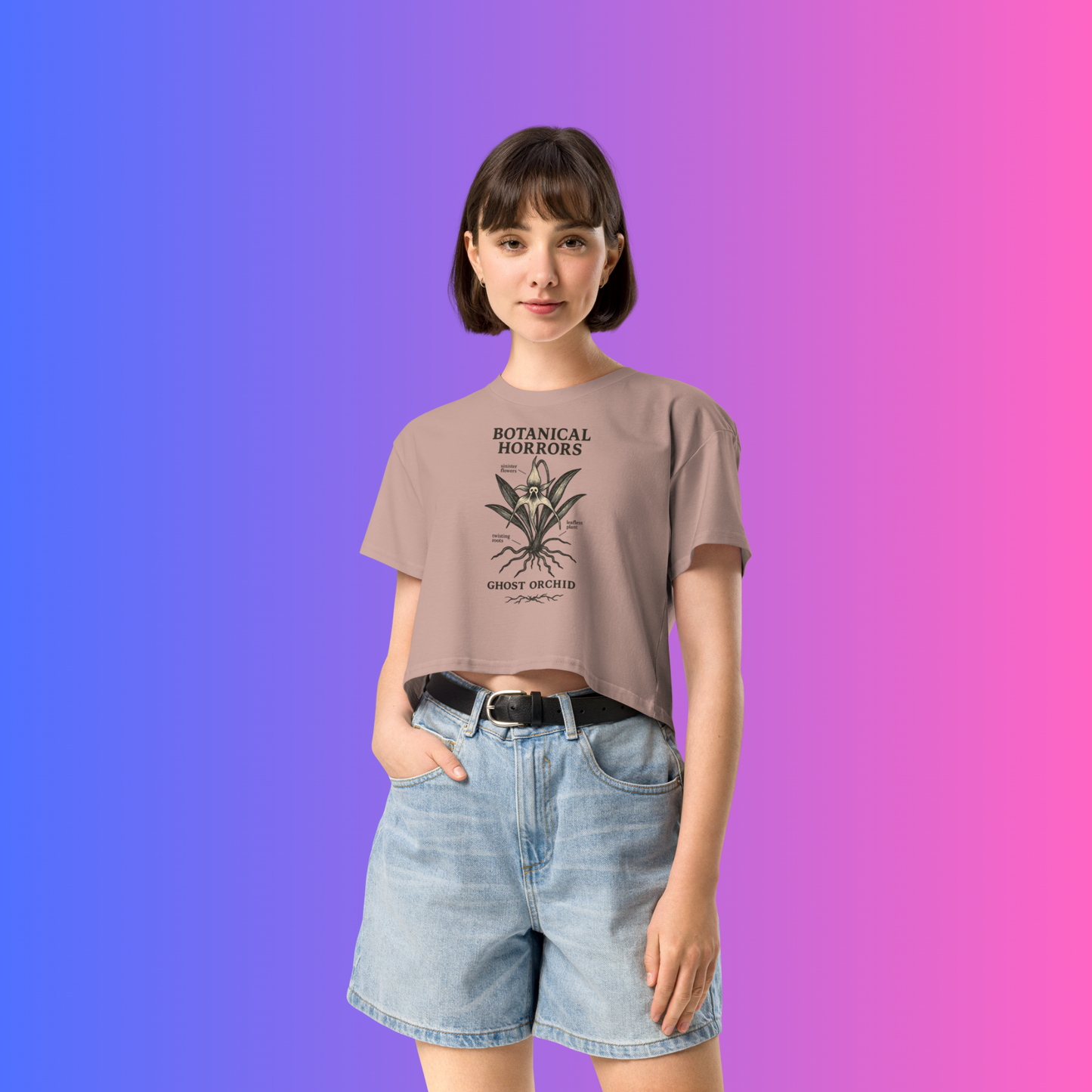 Botanical Horrors – Ghost Orchid Crop Top