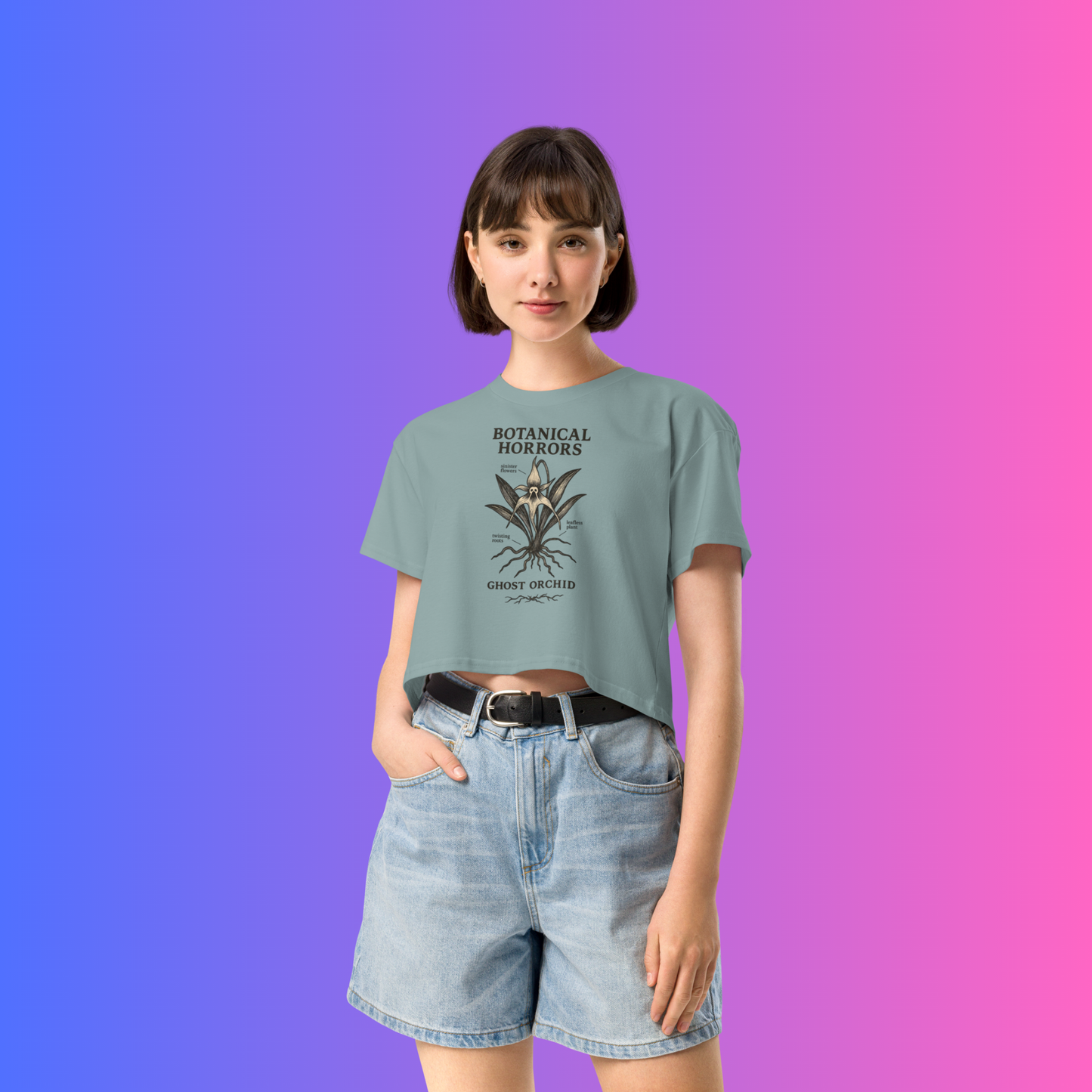 Botanical Horrors – Ghost Orchid Crop Top