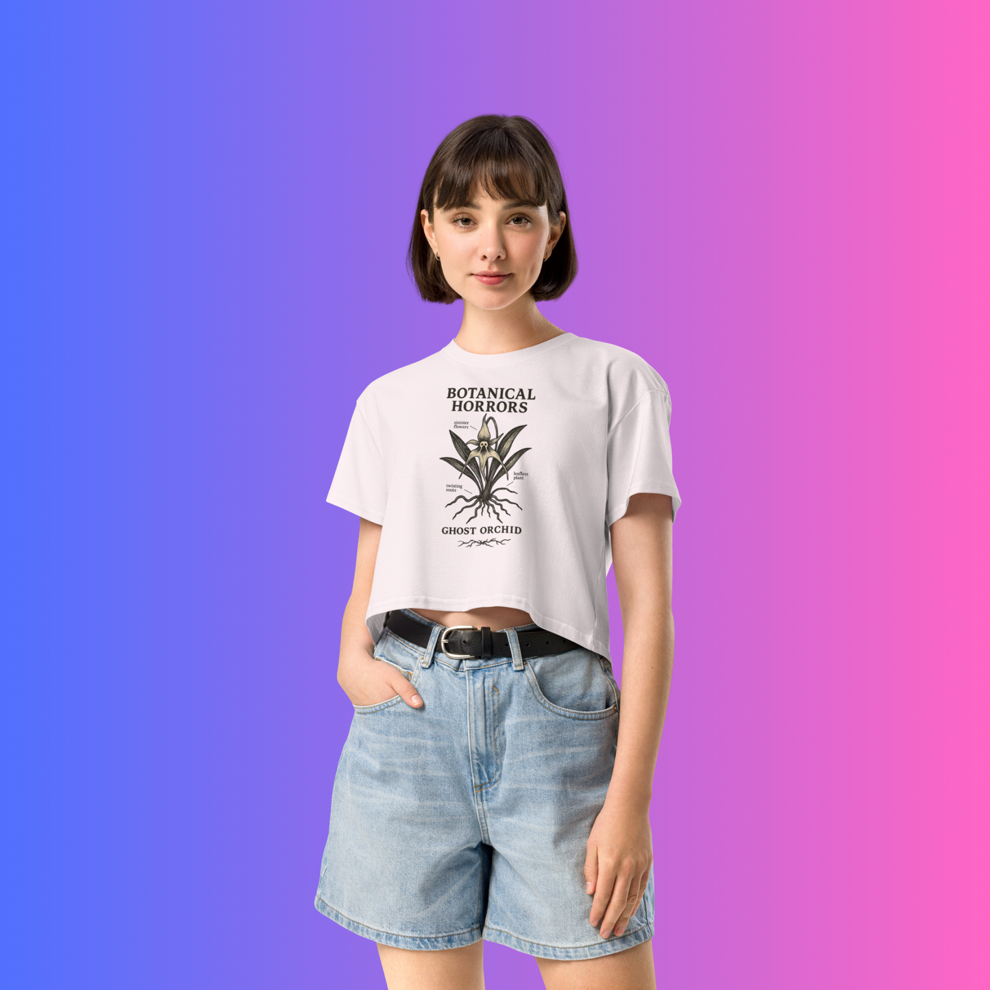 Botanical Horrors – Ghost Orchid Crop Top
