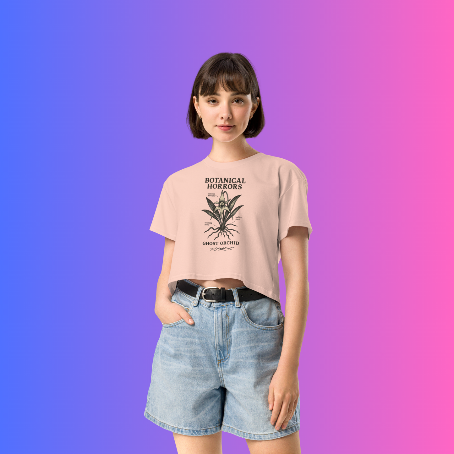 Botanical Horrors – Ghost Orchid Crop Top