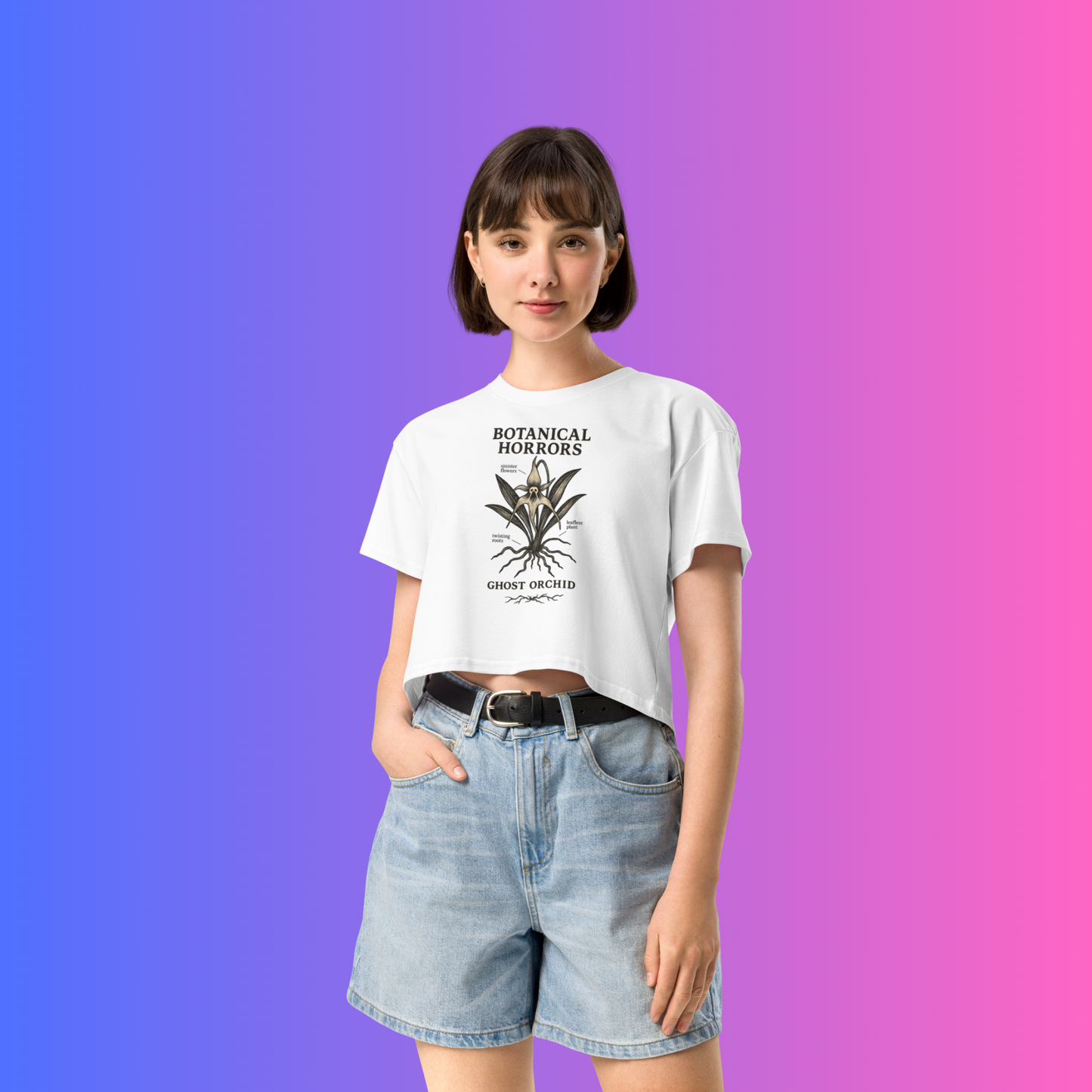 Botanical Horrors – Ghost Orchid Crop Top