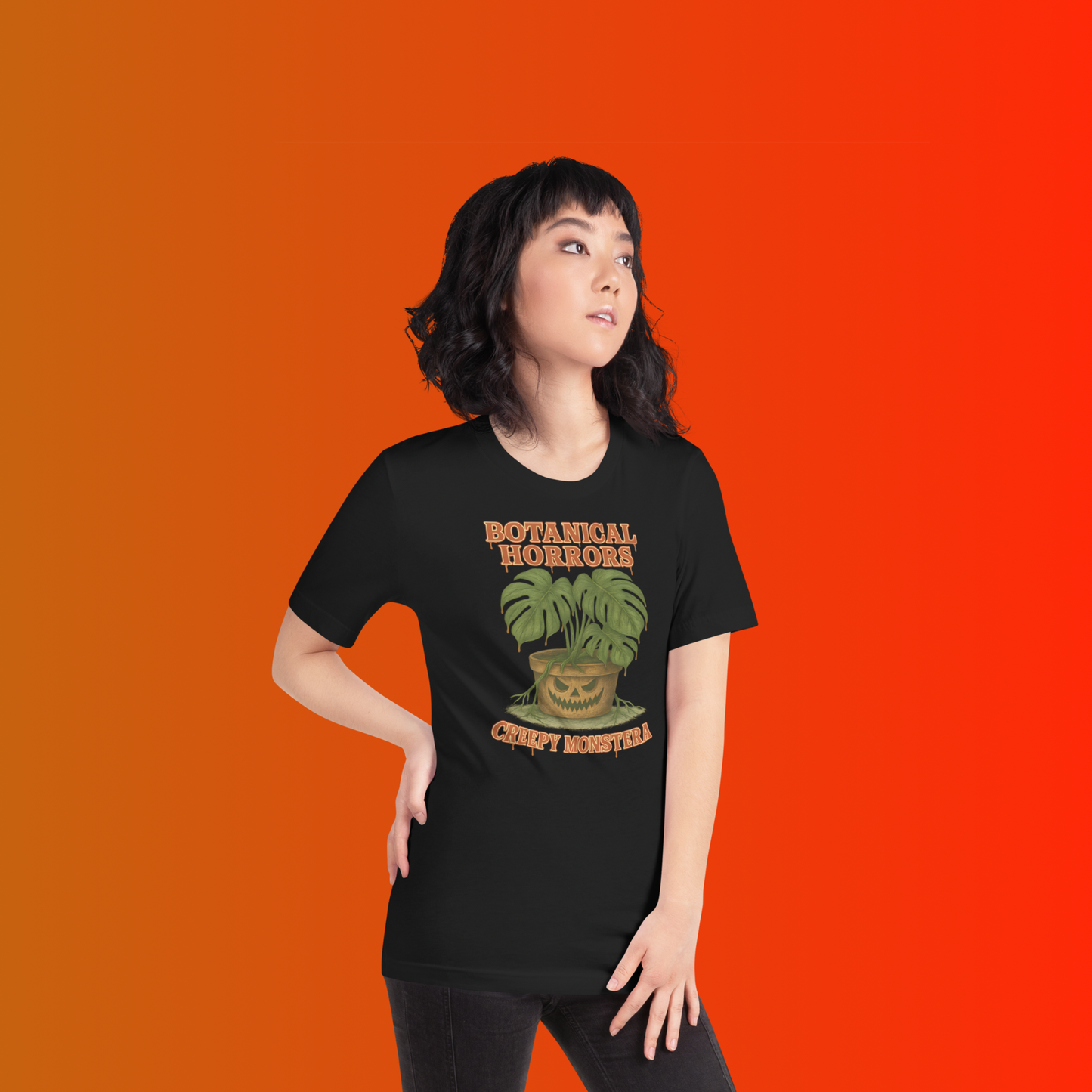 Creepy Monstera Horror Plant Shirt β Botanical Halloween Graphic Tee