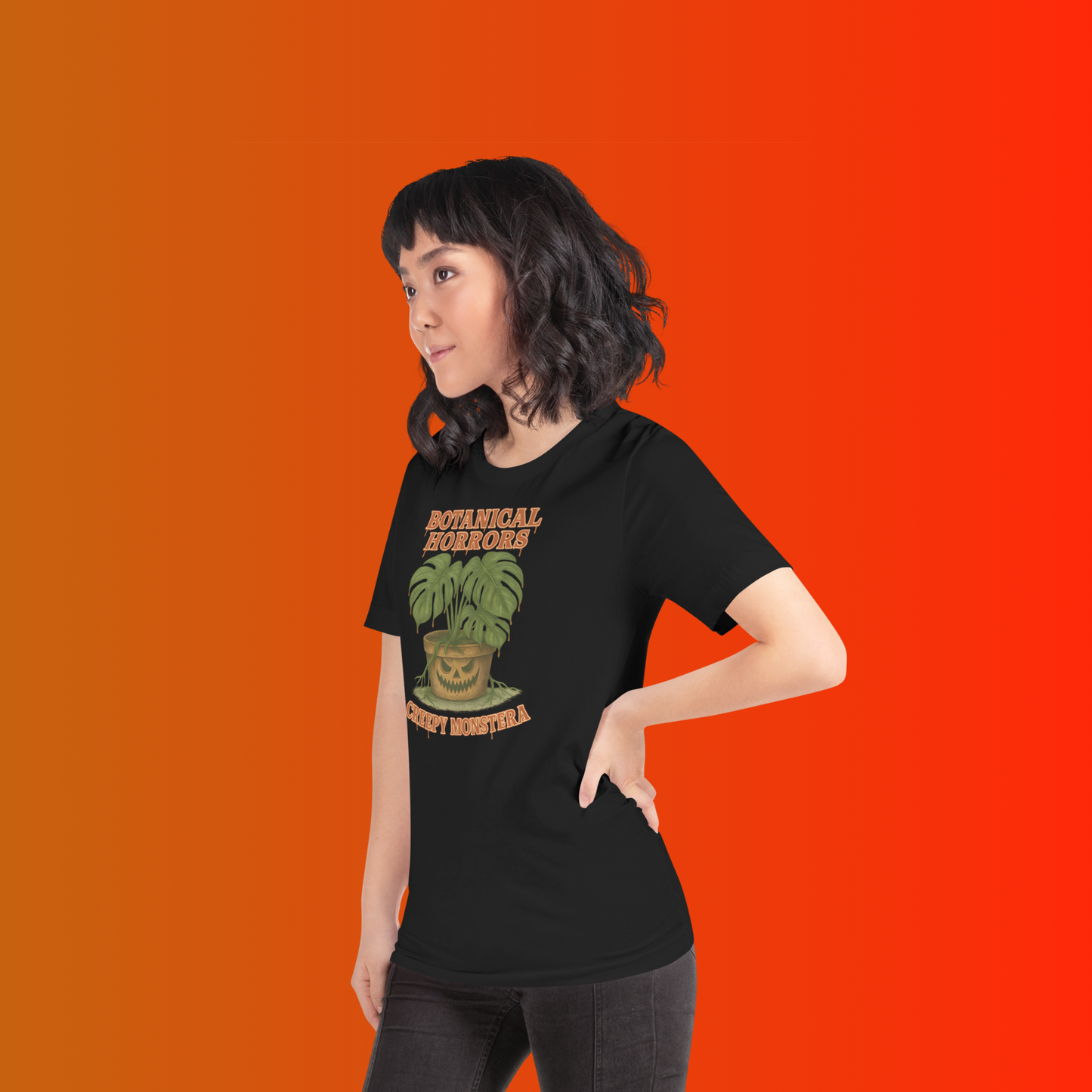 Creepy Monstera Horror Plant Shirt β Botanical Halloween Graphic Tee