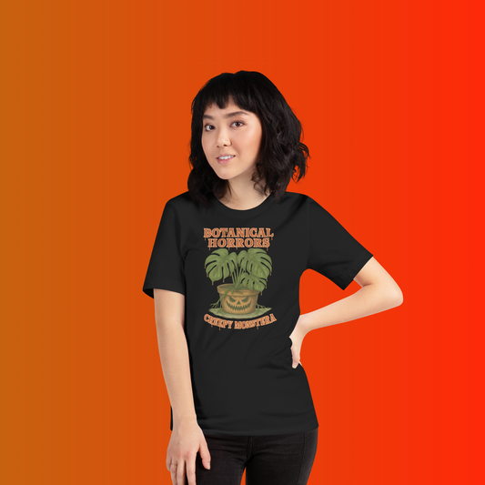 Creepy Monstera Horror Plant Shirt – Botanical Halloween Graphic Tee