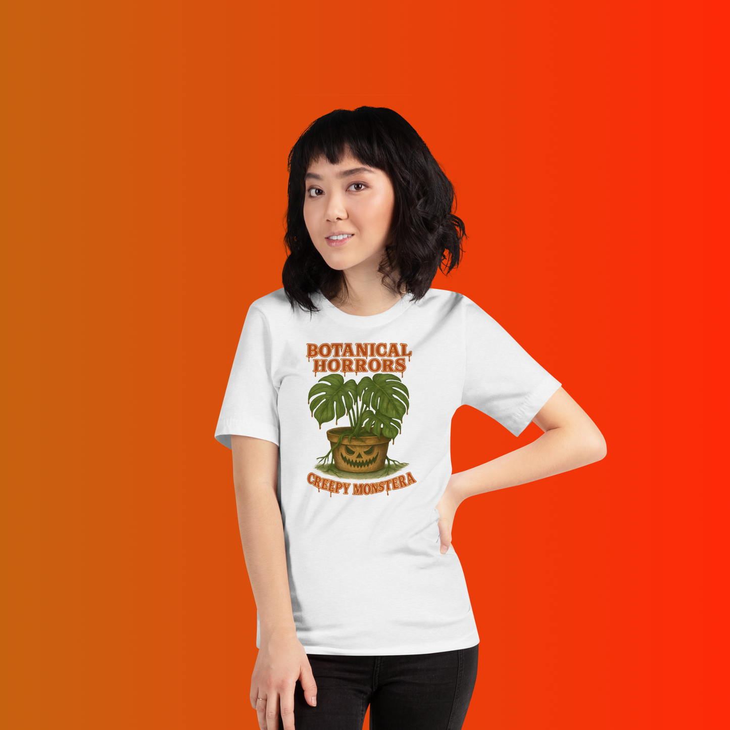 Creepy Monstera Horror Plant Shirt β Botanical Halloween Graphic Tee