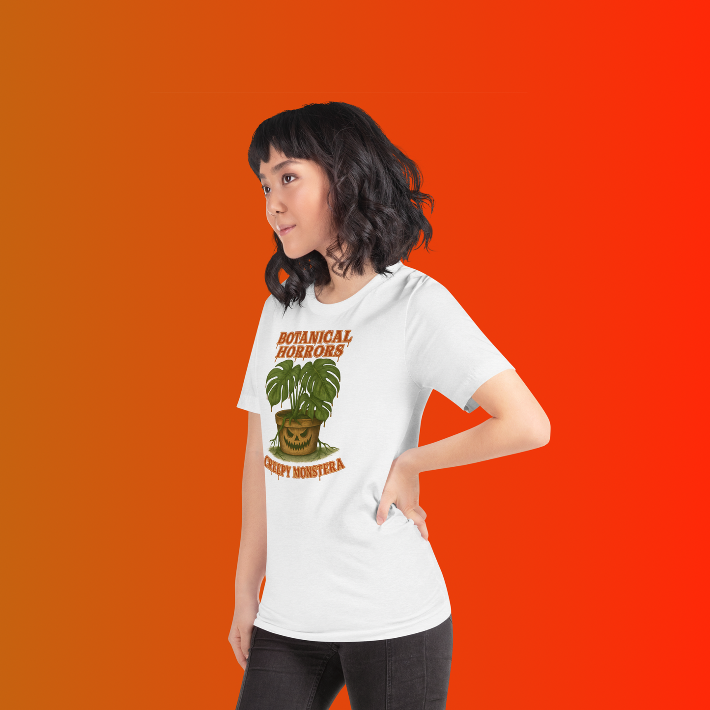 Creepy Monstera Horror Plant Shirt β Botanical Halloween Graphic Tee
