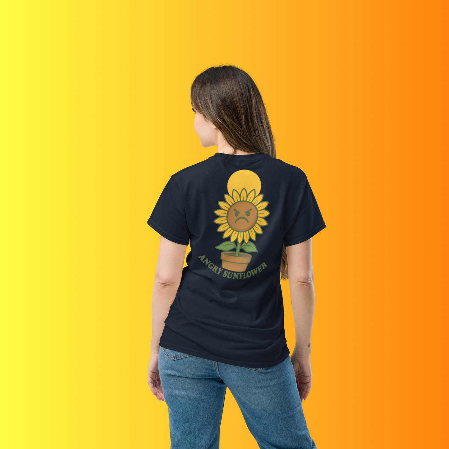 Angry Sunflower T-Shirt F&B – Funny Plant Lover Graphic Tee for Gardeners & Cactus Fans