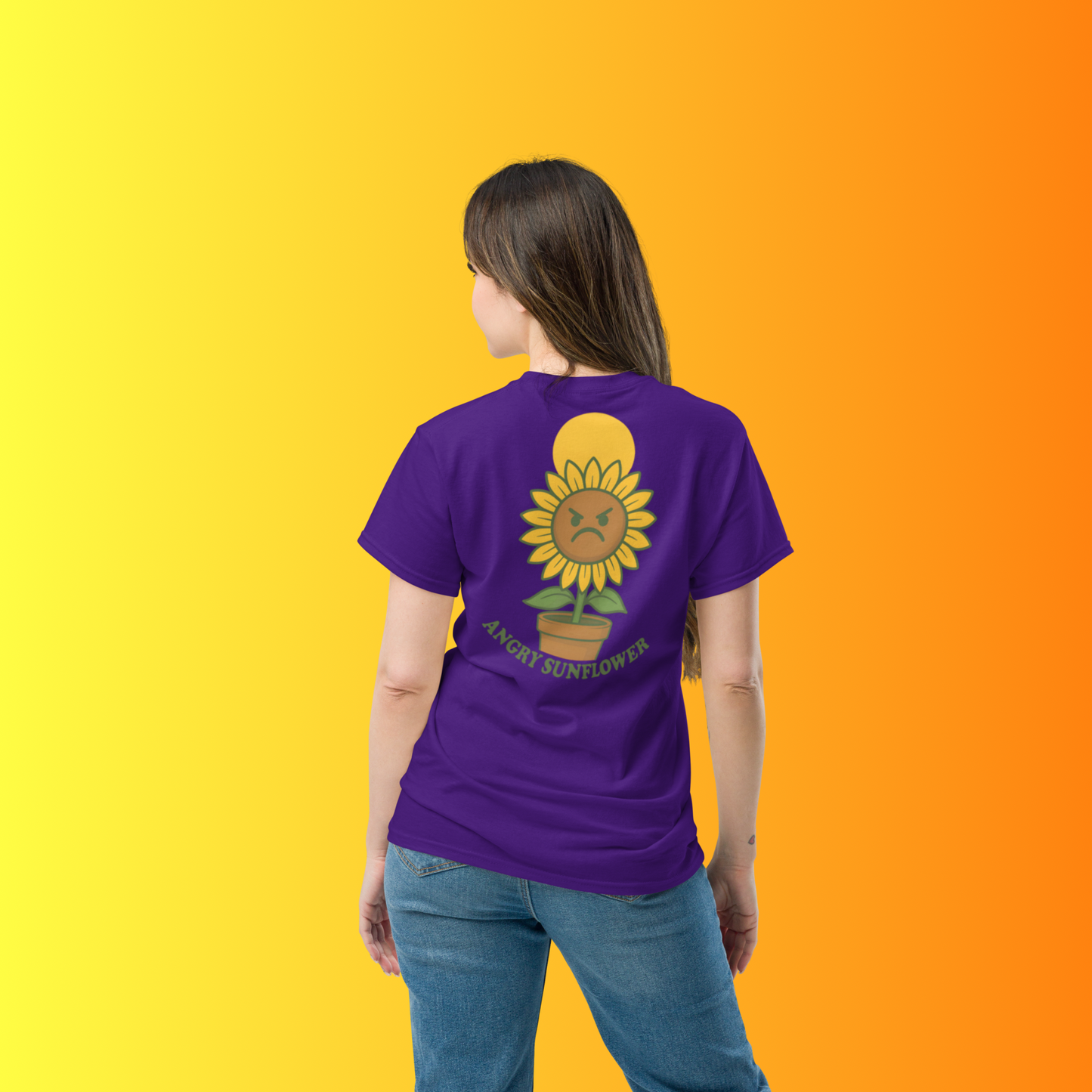 Angry Sunflower T-Shirt F&B – Funny Plant Lover Graphic Tee for Gardeners & Cactus Fans