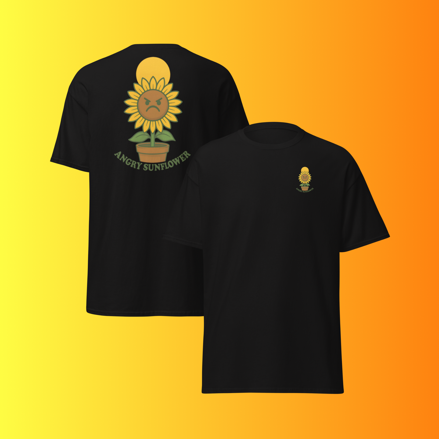 Angry Sunflower T-Shirt F&B – Funny Plant Lover Graphic Tee for Gardeners & Cactus Fans