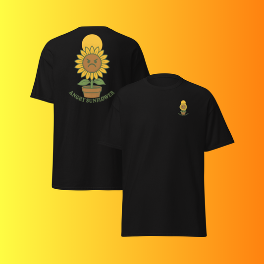 Angry Sunflower T-Shirt F&B – Funny Plant Lover Graphic Tee for Gardeners & Cactus Fans