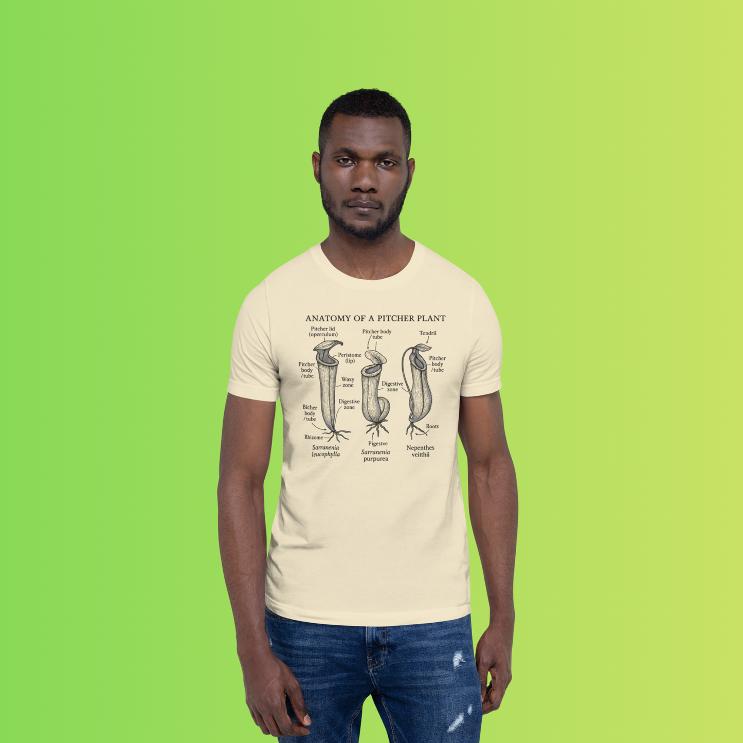 Anatomy of a Pitcher Plant – Vintage Carnivorous Plant T-Shirt