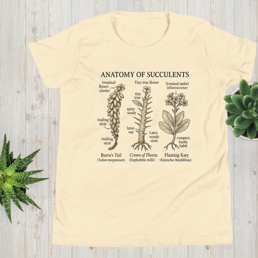 Anatomy of Succulents – Vintage Botanical Illustration T-Shirt