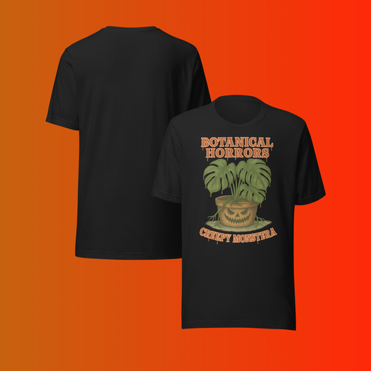 Creepy Monstera Horror Plant Shirt – Botanical Halloween Graphic Tee