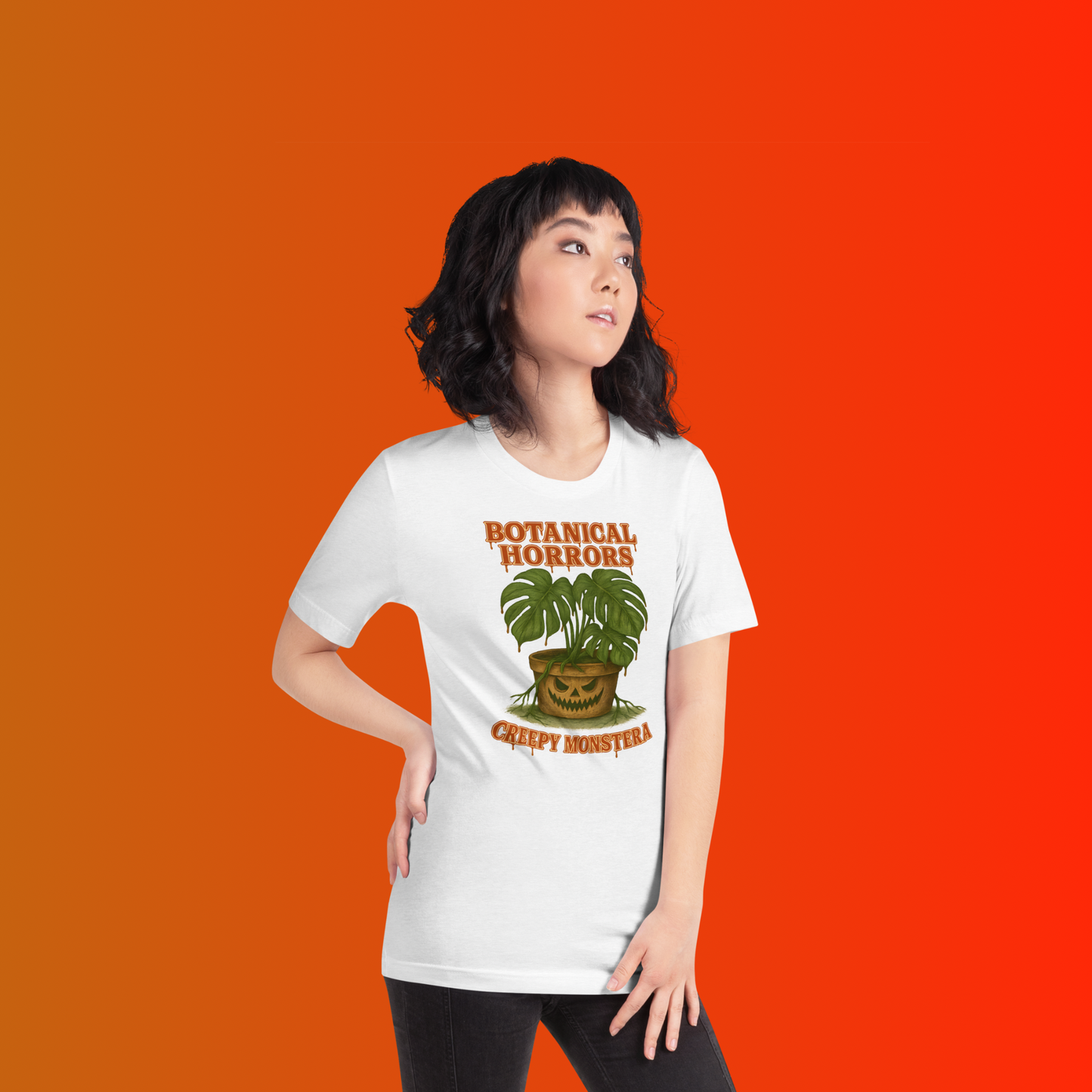 Creepy Monstera Horror Plant Shirt – Botanical Halloween Graphic Tee