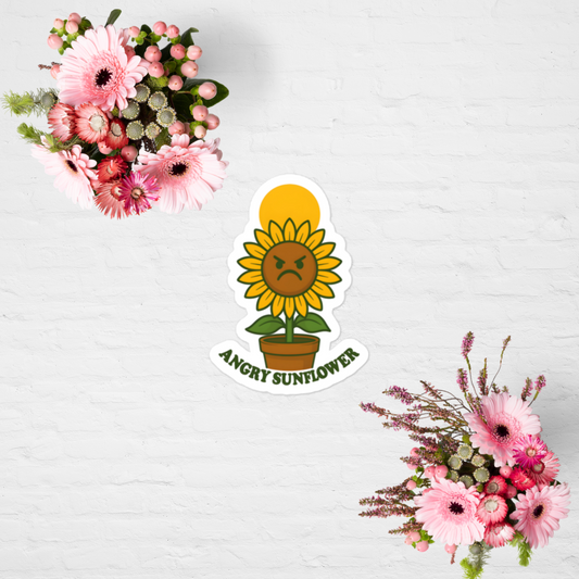 Angry Sunflower Sticker